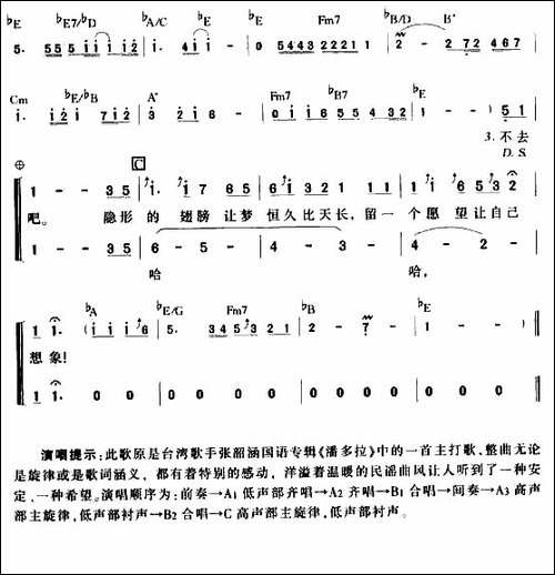 隐形的翅膀-合唱曲谱