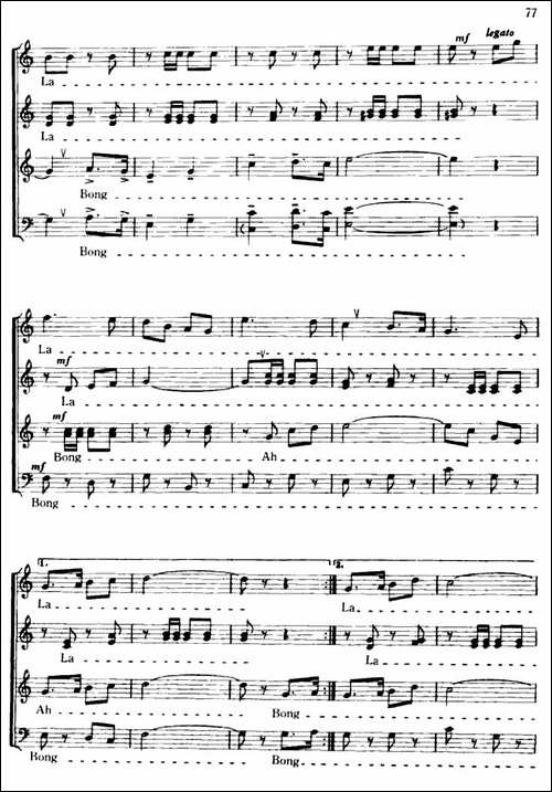 运动员进行曲-无伴奏合唱、五线谱-合唱曲谱