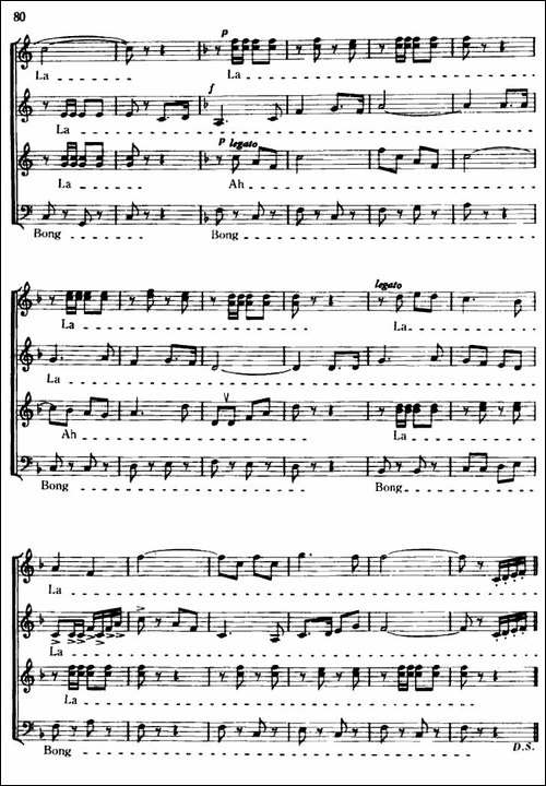 运动员进行曲-无伴奏合唱、五线谱-合唱曲谱