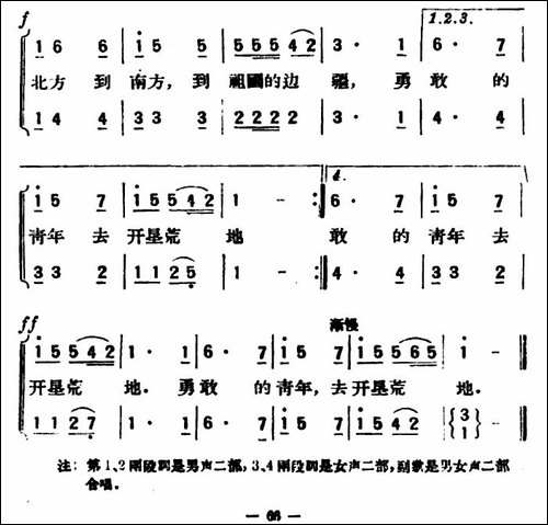 去开垦荒地-合唱曲谱