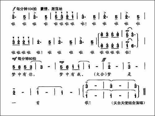 梦是一首歌-合唱曲谱