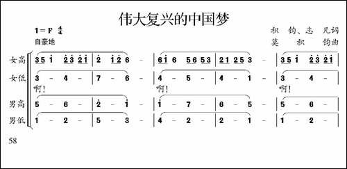 复兴伟大的中国梦-合唱曲谱