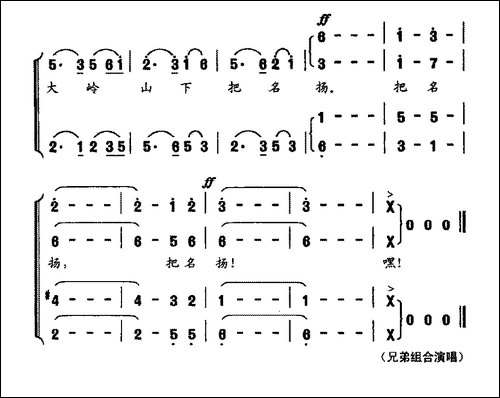 五虎下山-男声四重唱-合唱曲谱
