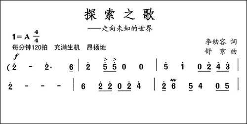 探索之歌-走向未知的世界-合唱曲谱