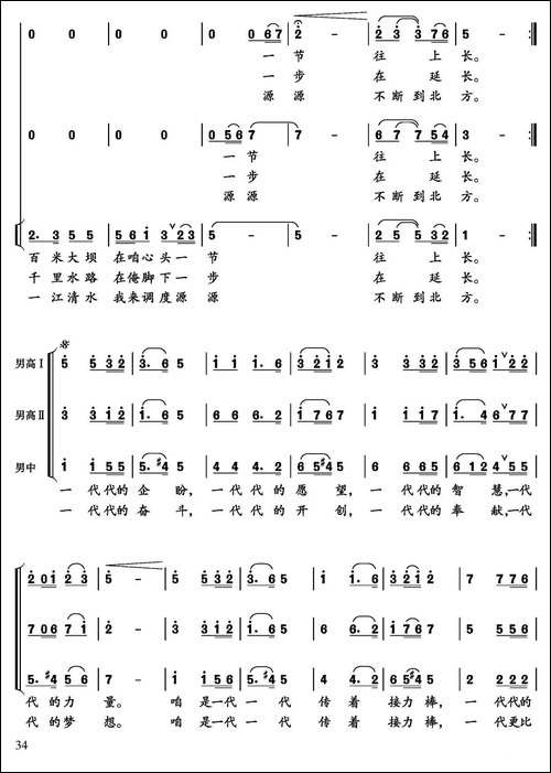 代代强-合唱曲谱