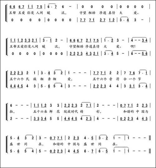 和谐中国-张梓敏词-刘其发曲-合唱曲谱