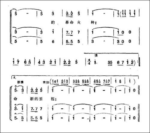 长征进行曲-合唱曲谱