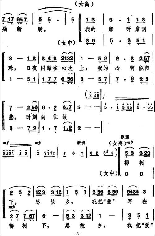 椰树下-女声二重唱-合唱曲谱