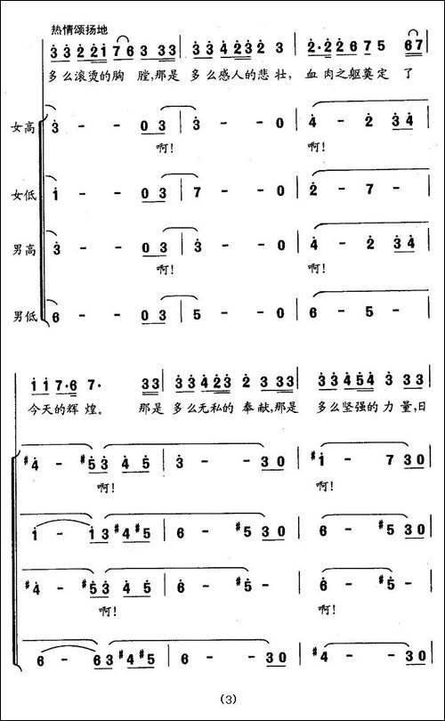 难忘太行谣-合唱曲谱