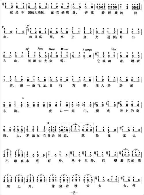 交响大合唱《黄河》：三、黄河之水天上来-合唱曲谱