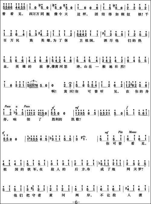 交响大合唱《黄河》：三、黄河之水天上来-合唱曲谱