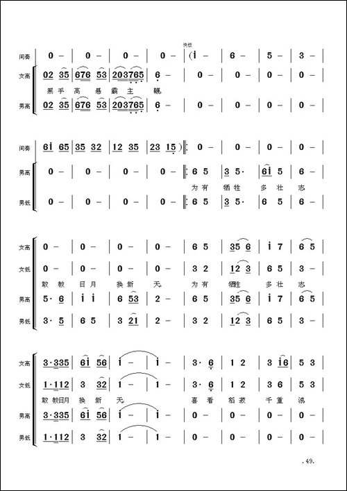 毛主席诗词交响组歌：七律·到韶山-合唱曲谱