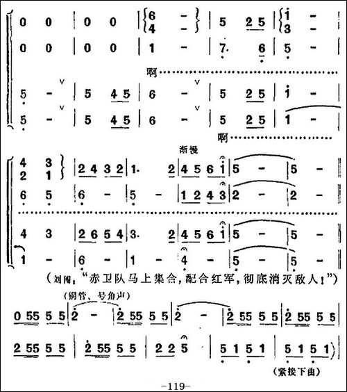 歌剧《洪湖赤卫队》全剧第六场-第二曲-合唱曲谱