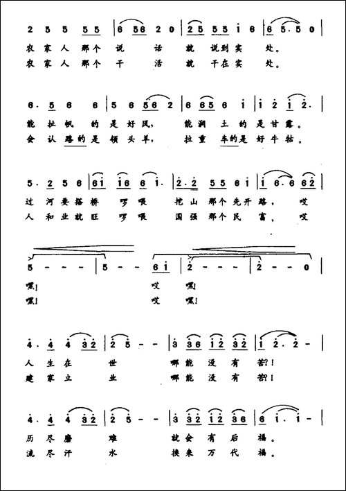 农民的歌-郭庆宜词-林海东曲-合唱曲谱