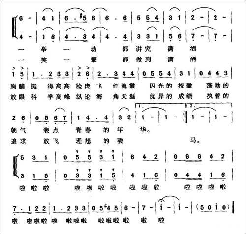 中学生的潇洒-合唱曲谱
