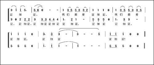 我们都爱亚细亚-合唱曲谱