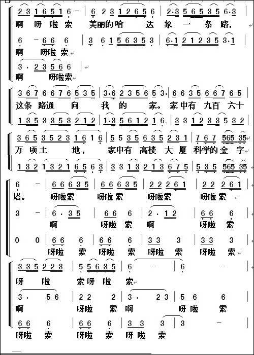 祖国就是我的家-合唱曲谱