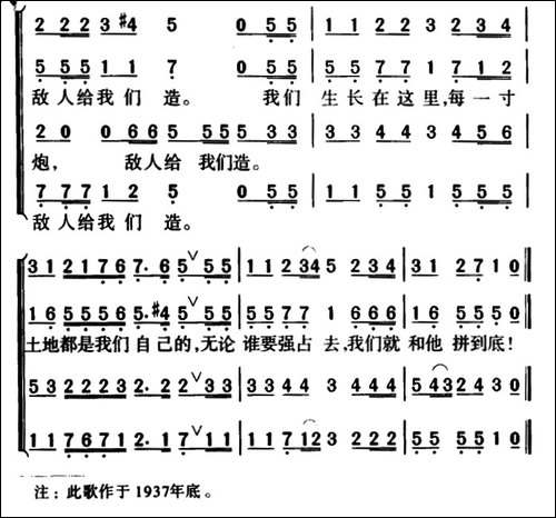 军歌金曲：游击队歌-合唱曲谱