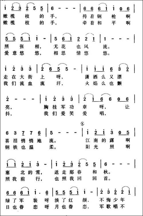 军歌金曲：潇洒女兵-合唱曲谱