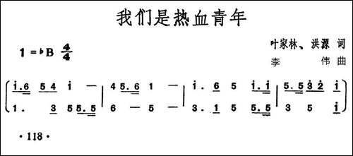 我们是热血青年-合唱曲谱