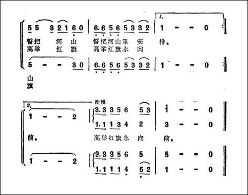 定叫山河换新装-记录片《红旗渠》主题歌-合唱曲谱