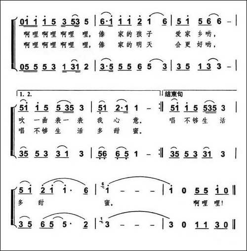 吹起葫芦丝-华也词-何惠治、栾维平曲-合唱曲谱