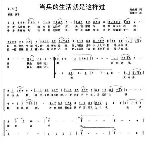 当兵的生活就是这样过-合唱曲谱