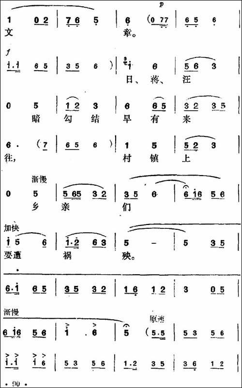 花鼓戏《沙家浜》选曲：毛主席党中央指引方向-花鼓戏谱