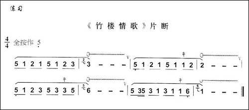 葫芦丝技巧练习之三：虚指颤音练习-葫芦丝谱