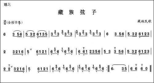 葫芦丝技巧练习之五：倚音练习-葫芦丝谱