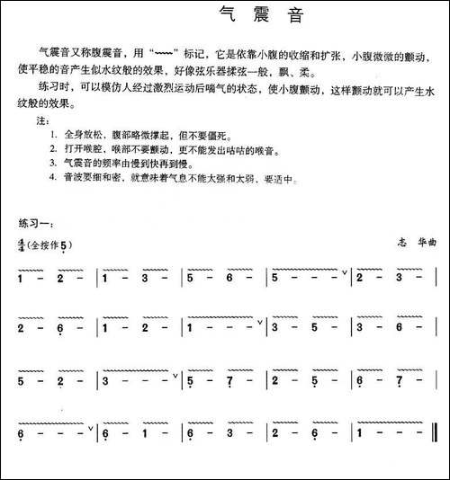 葫芦丝技巧练习之六：气震音练习-葫芦丝谱