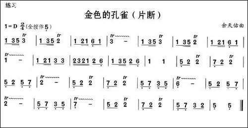 葫芦丝技巧练习之九：颤音练习-葫芦丝谱