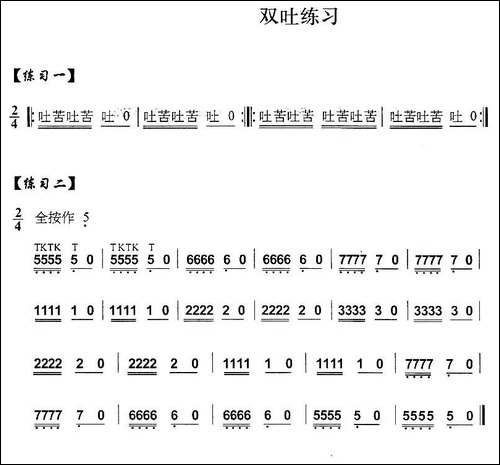 葫芦丝技巧练习之十：多吐音练习-葫芦丝谱