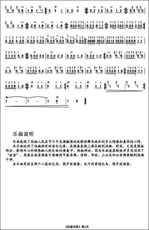 佤寨欢歌-葫芦丝谱