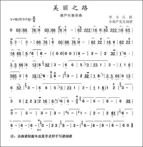 美丽之路-葫芦丝谱