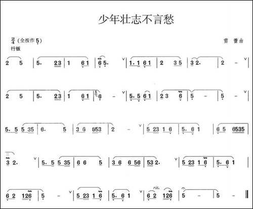 少年壮志不言愁-葫芦丝谱