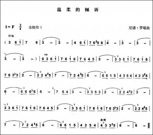 温柔的倾诉-葫芦丝谱