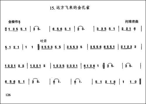 远方飞来的金孔雀-葫芦丝谱