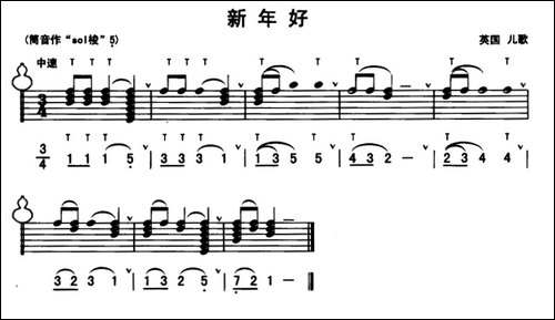 新年好-线简谱混排版-葫芦丝谱