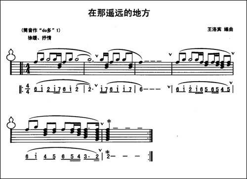 在那遥远的地方-线简谱混排版-葫芦丝谱