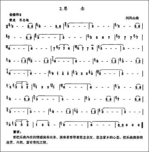 思念-刘凤山作曲版-葫芦丝谱