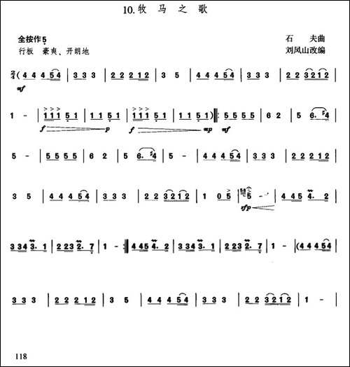 牧马之歌-葫芦丝谱