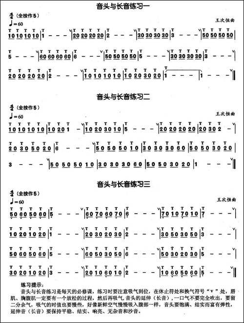 葫芦丝基本技巧练习曲——音头-葫芦丝谱