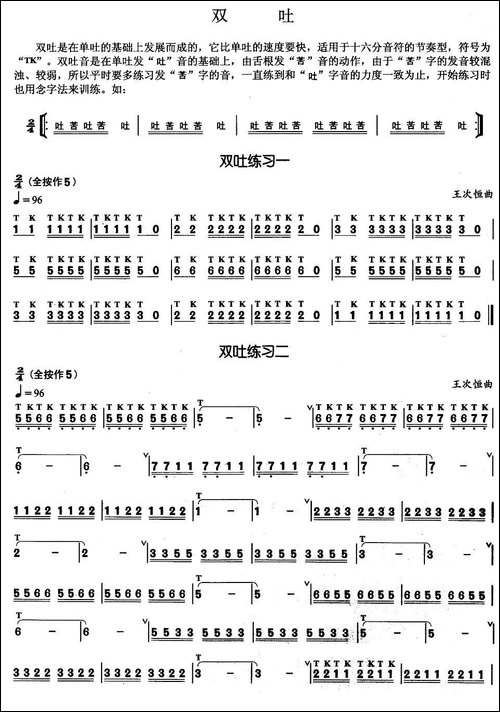 葫芦丝基本技巧练习曲——双吐-葫芦丝谱