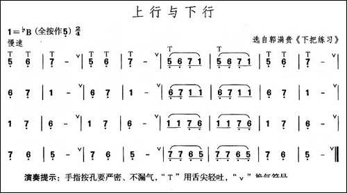 上行与下行-葫芦丝谱