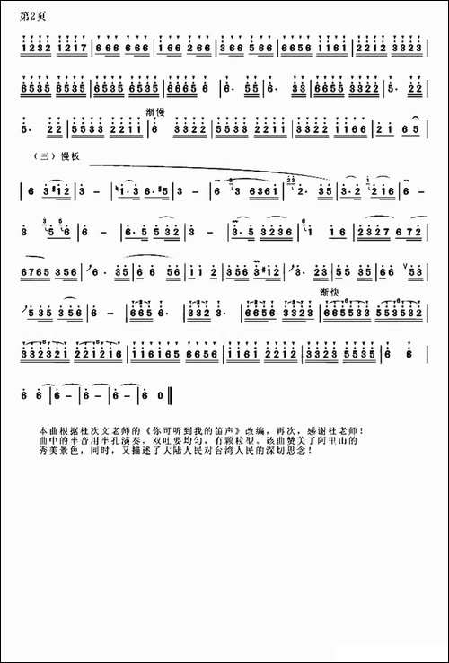 阿里山放歌-葫芦丝谱