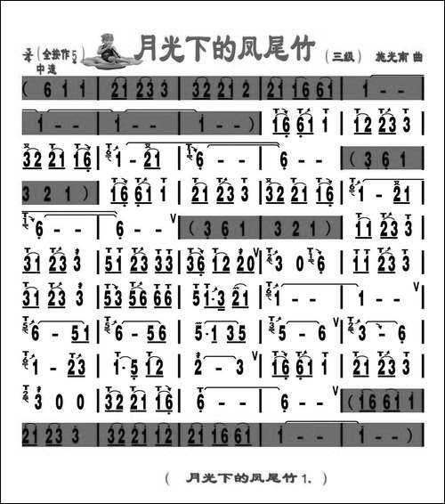月光下的凤尾竹-刘慧淑制谱版-葫芦丝谱