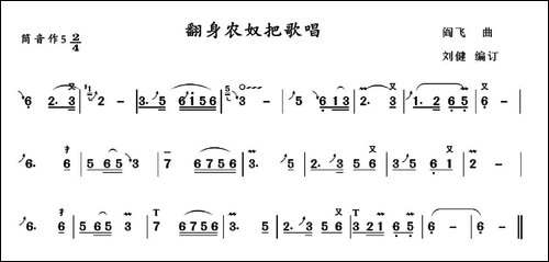 翻身农奴把歌唱-葫芦丝谱