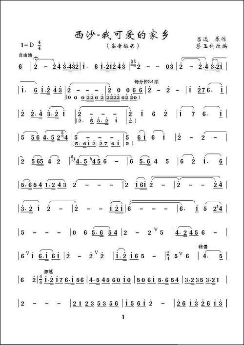 西沙，我可爱的家乡-高音板胡独奏曲-胡琴