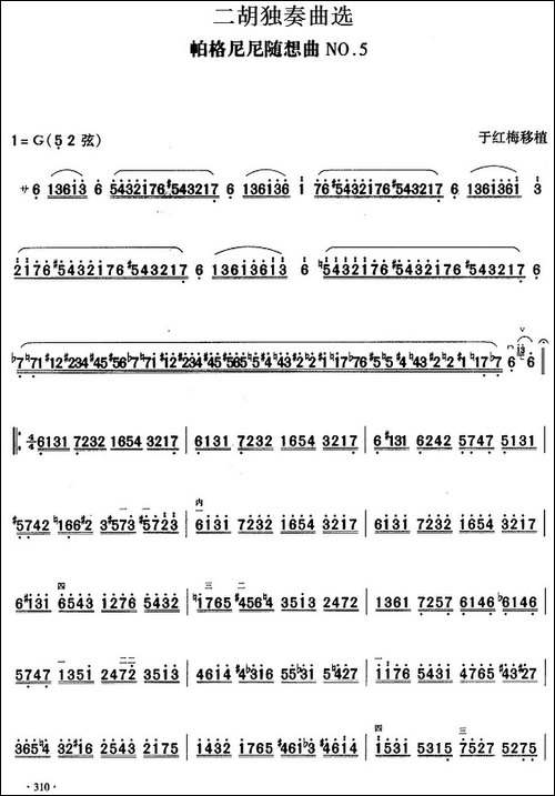 二胡独奏曲选：帕格尼尼随想曲-NO.5-胡琴
